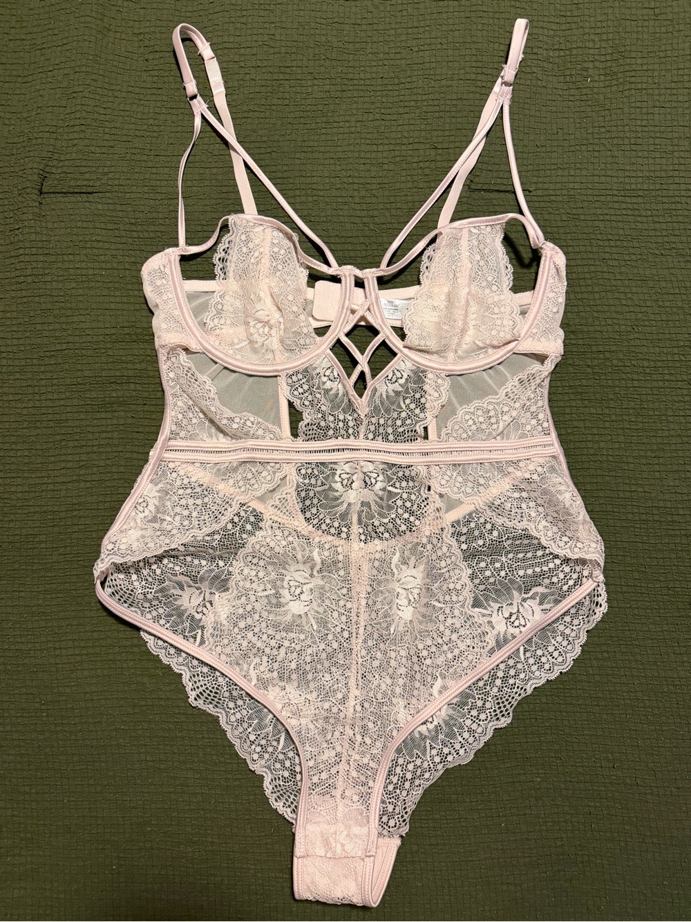 Primark Pale Pink Lace Strappy Bodysuit